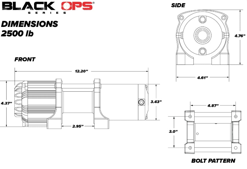 2500 lb. UTV/ATV Winch (With Wireless Remote & Synthetic Rope)