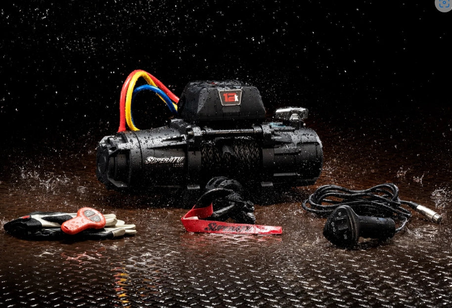 12,000 lb. Winch (with Wireless Remote & Synthetic Rope)